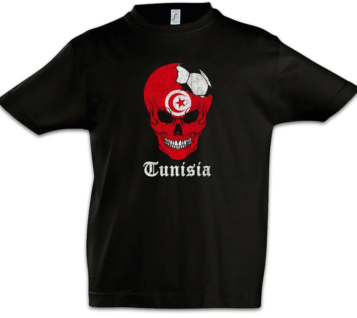 Tunisia Football Skull I Kids Boys kids boys T-Shirt Tunisian Flag Football Tunisia 100