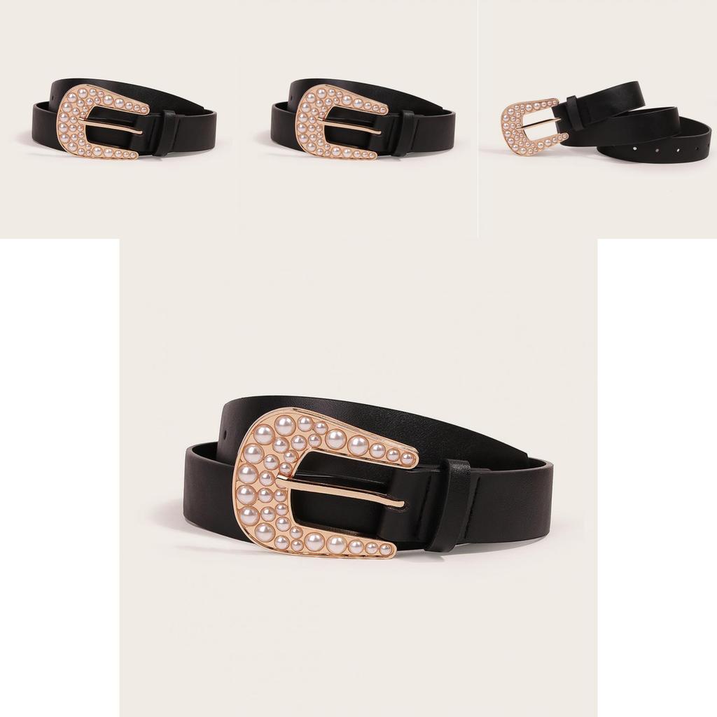 Stylish Ladies Highend Faux Leather Belt For Dresses With Sparkling Crystal Embellishments