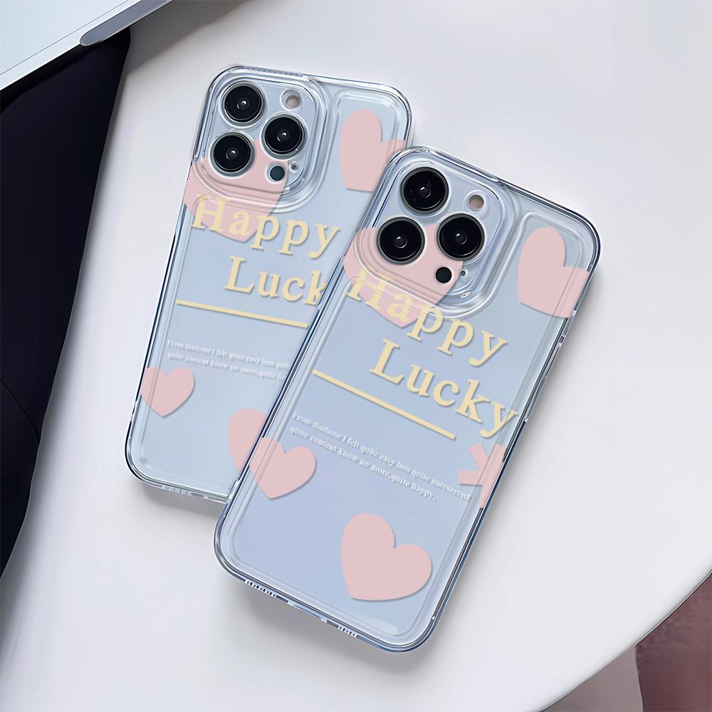 Pink Love Heart Phone Case For iPhone 15 14 13 Pro Max Case For Samsung 11 12 X XS XR 7 8 Plus Case Funda Coque Bumber Shell