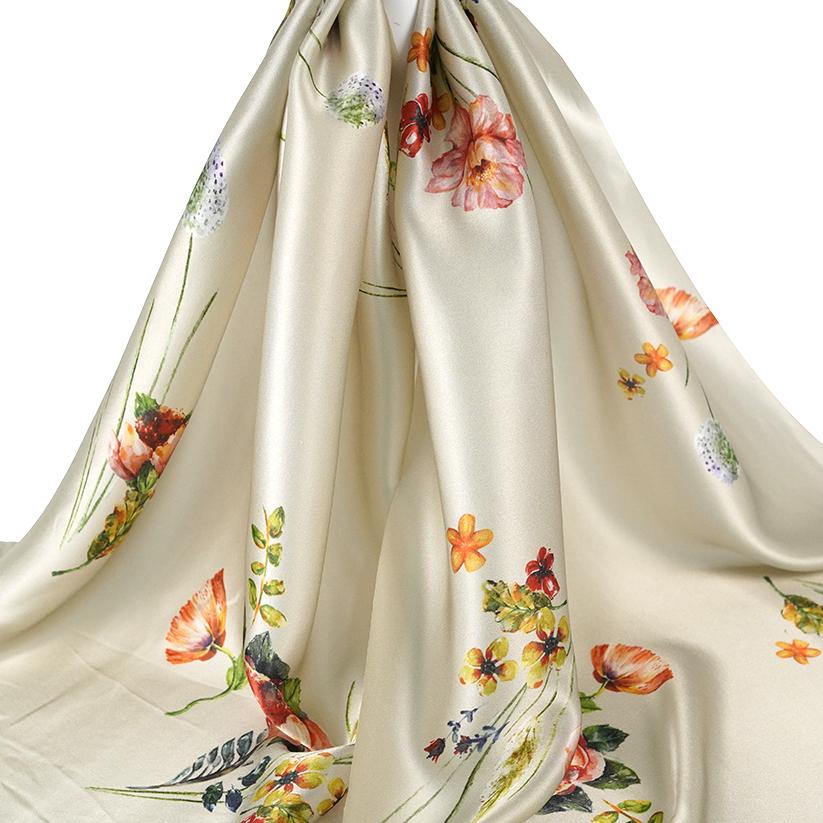 Price Beige Color 100% Mulberry Silk Satin High Quality Digital Print for Lady s Skirt шампанского