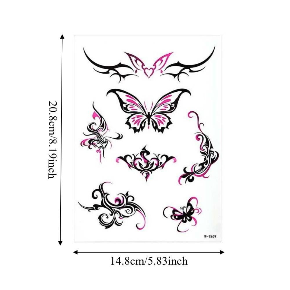 Y2k Spicy Girl Punk Style Tattoo Aufkleber Totem Schmetterling Wasserdicht Temporäres Tattoo Dämon Liebesherz Langanhaltend