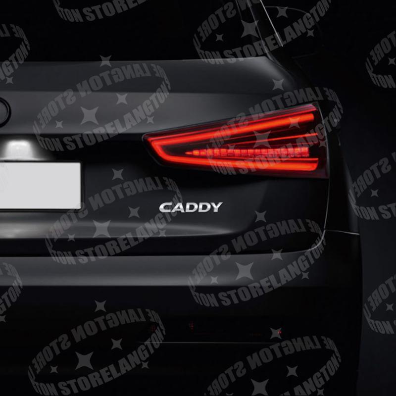 Glossy black For NEW Caddy Badge Letter Car Body Emblem 3D Metal Tail Sticker GTD Acceessories