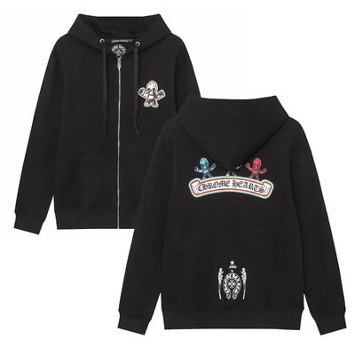 853 CHROME HEARTS Herbst und Winter 2026 Neu Übergröße Klassischer Stil Logo Reißverschluss Kapuzenpullover, Geeignet für Paare zum Tragen