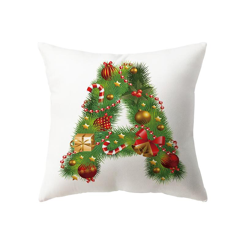 Weihnachtsthema Weihnachtsdekoration Alphabetmuster Kissenbezug Heim Wohnzimmer Sofa Dekoration Kissen Kissenbezug