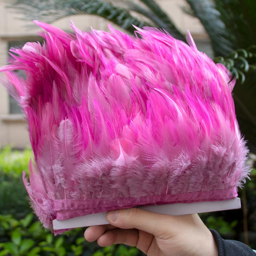 

1/5/10 м Длинная тесьма из петушиных перьев 4-6 дюймов Разноцветная бахрома из перьев марабу Свадебное платье Декоративные аксессуары Декор из перьев 1M