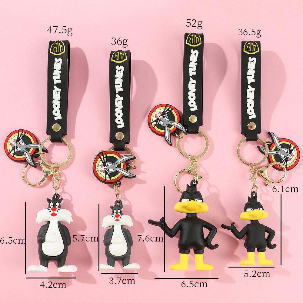Adorable Bugs Bunny Keychain Cute Daffy Duck Accessory For Backpack And Keys