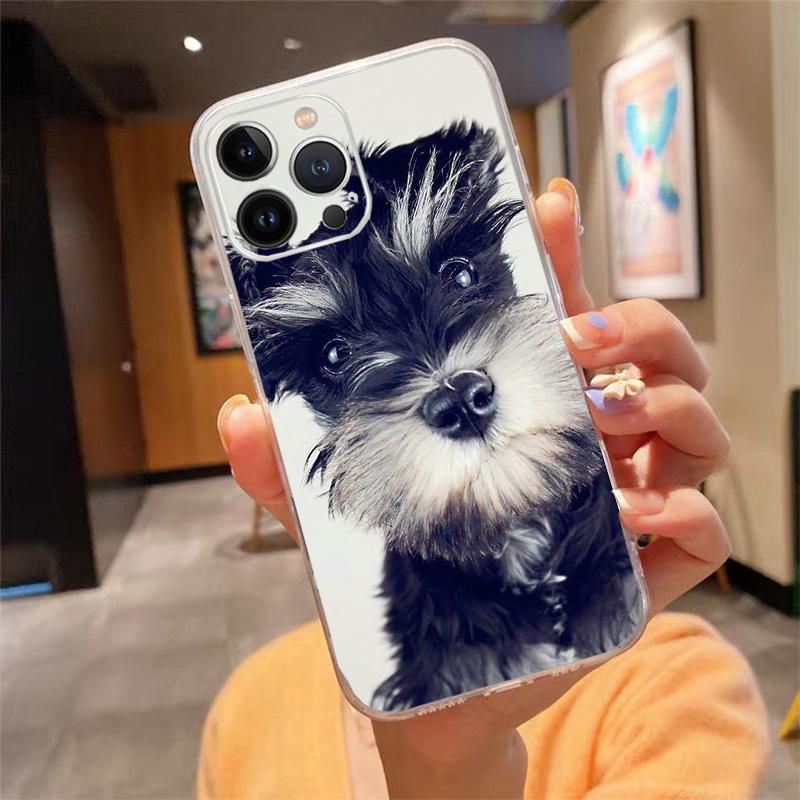 Phone Case For Iphone 17 Pro Max Air 16 15 14 13 Pro Max 15 16 Pro 15Plus Schnauzer Puppy Dog Art
