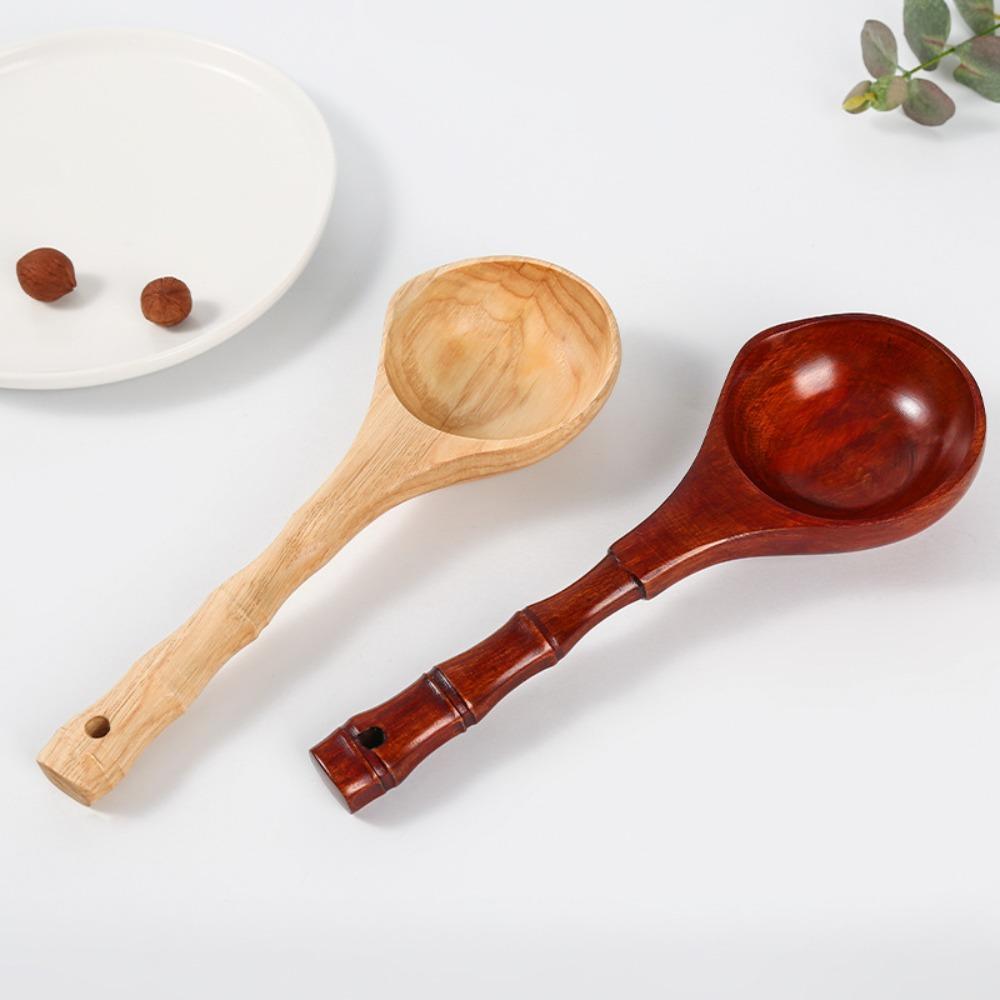 Long Handle Kitchen With Bamboo Joint Varnish Soup Spoon Water Spoon Rice Spoon For Porridge