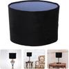 Gadpiparty E27 Oval Drum Lamp Shade Replacement - Black Silk Cloth Hardback Lampshade with Spider Clip - Transitional Style for Table & Floor Lamps -