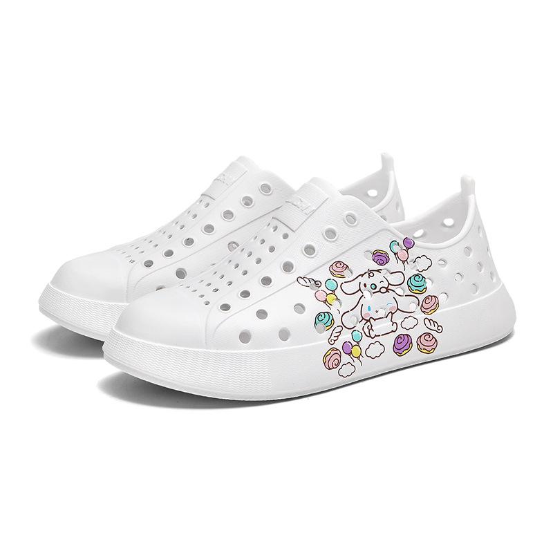 New children's hole shoes are light, breathable and quick-drying beach shoes, printed cartoon thick-soled waterproof hollow men's and women's sandals