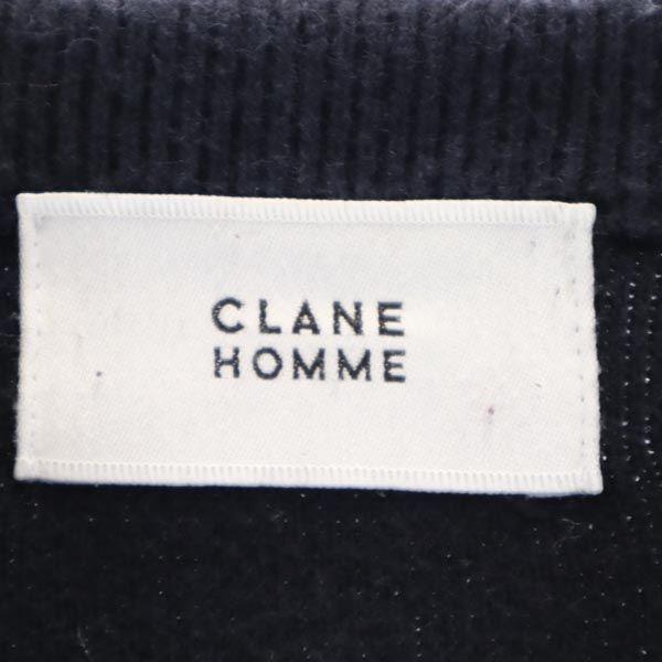 CLANE HOMME Long sleeve sweater 1 Navy system knit Men's Used
