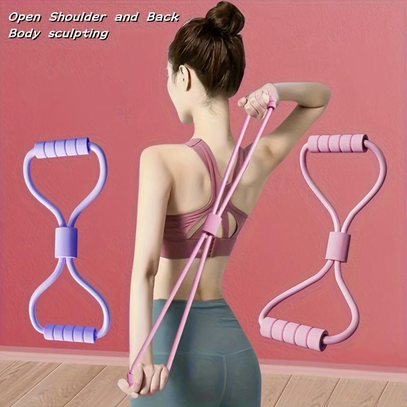 8-Shaped Elastic Resistance Band with Foam Handles - Fitness Tension Bands for Abdomen, Waist, Arms, Legs - Beginner-Friendly Stretching Exercises