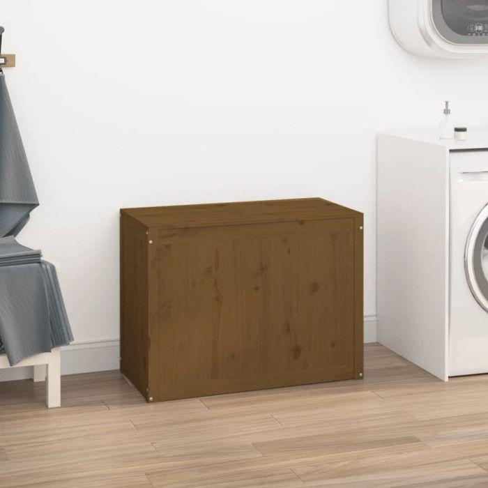 VidaXL Boîte à linge Marron miel 88,5x44x66 cm Bois massif de pin 823572