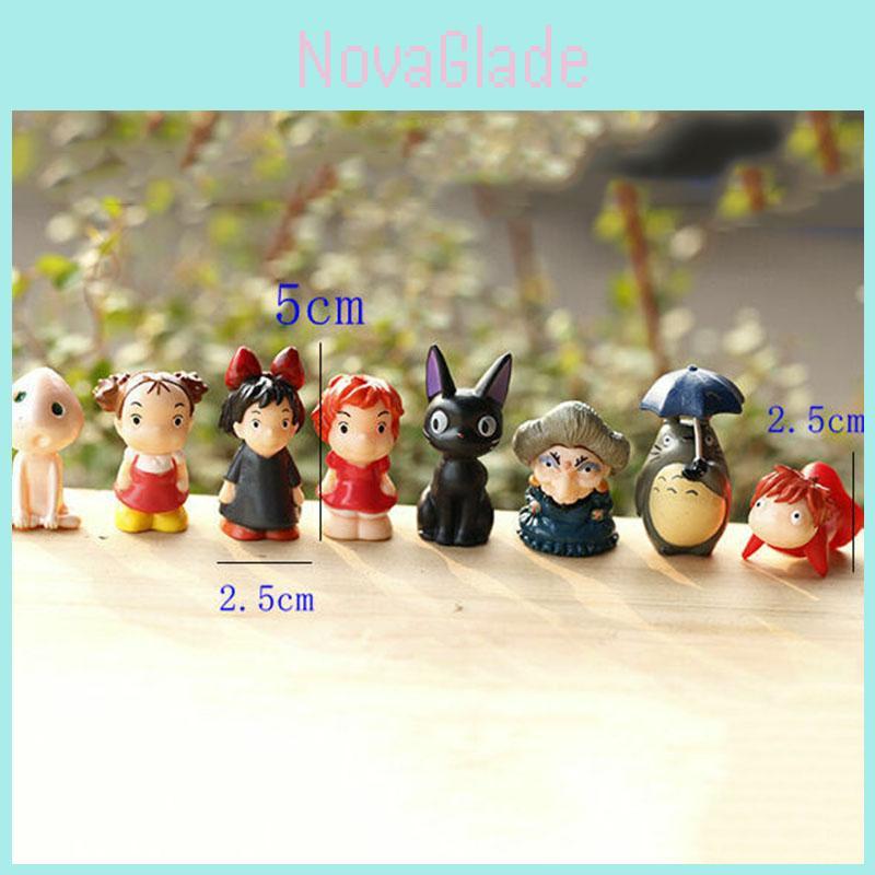 Premium Quality 8pc Set Totoro Ponyo On The Cliff Cute Mini Action Figures For Kids