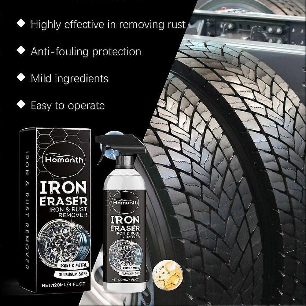 Iron Eraser Car Rust Remover, Rust Stain Remover for Motorcycle Car Wheels, Decontamination Spray for Cars