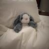 Red Ribbon Smoky Bunny Plush: Soothing Sleep Companion & Birthday Gift for Children