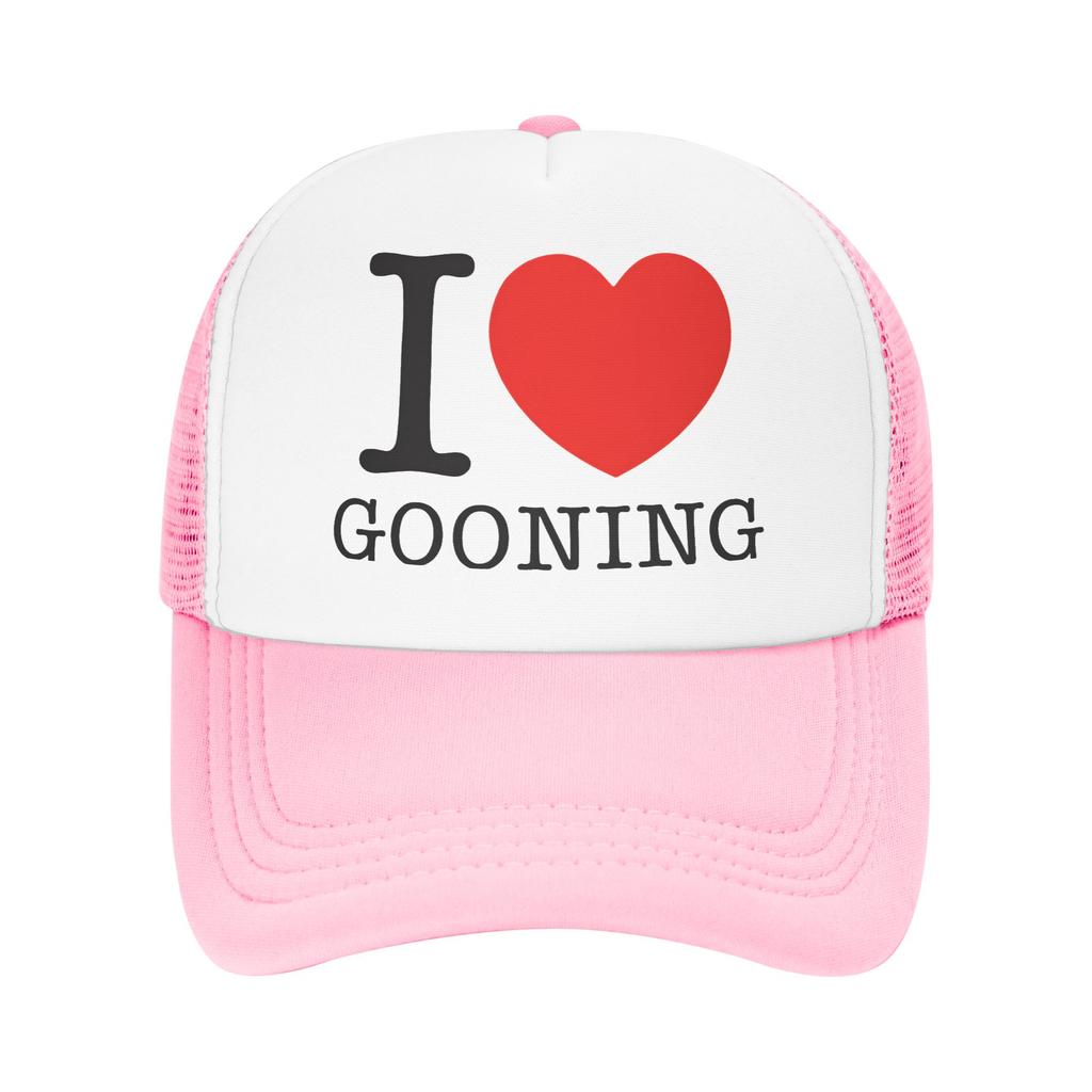Summer Mesh Sun Hats I Love Gooning Summer Baseball Cap Trendy Trucker Hat Unisex-Teens Print Hiking Fishing Snapback Cap
