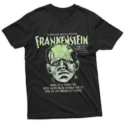 Frankenstein Monsters Glow In The Dark Face 100% Cotton T-shirt Mens Tees Top