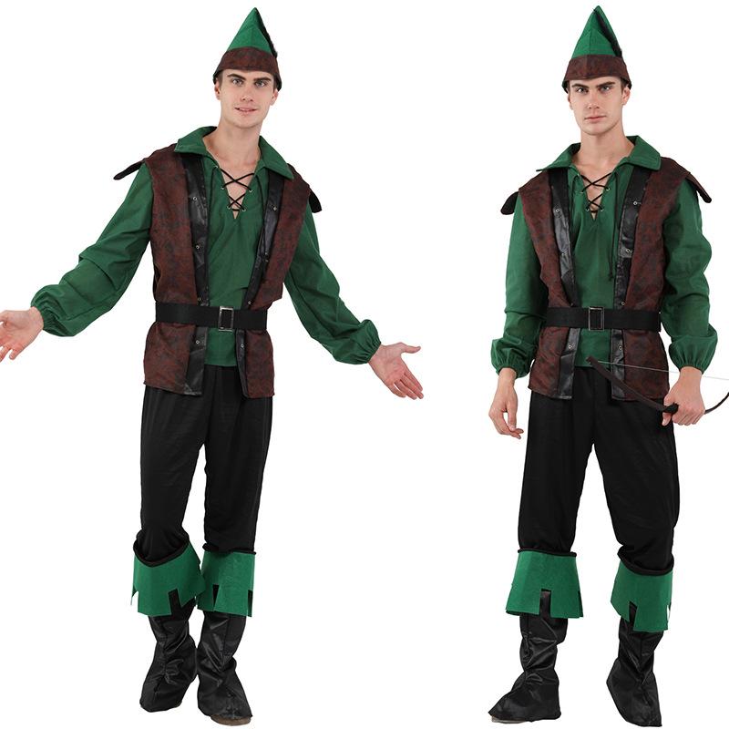 

Eco-friendly Halloween Hunter Costume for Adults, Forest Prince Outfit M-0157 S (165cm-175cm)