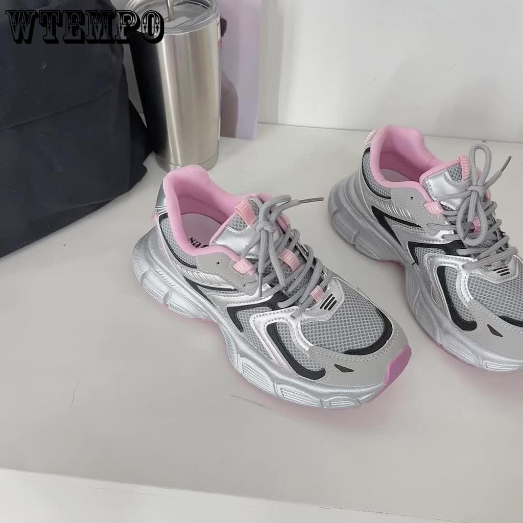 Sophia's Style Chunky Sneakers For Women With Thick Soles And Increased Height, Suitable For Spring And Autumn