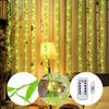 Ghirlandă LED cu frunze artificiale de salcie, USB, 8 moduri, telecomandă, perdea luminoasă LED pentru decor de nuntă, petrecere, Crăciun