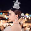 Ancient Thai Metal Flower Hair Fork Rhinestone Silver Rose Hair Sticks  Wedding