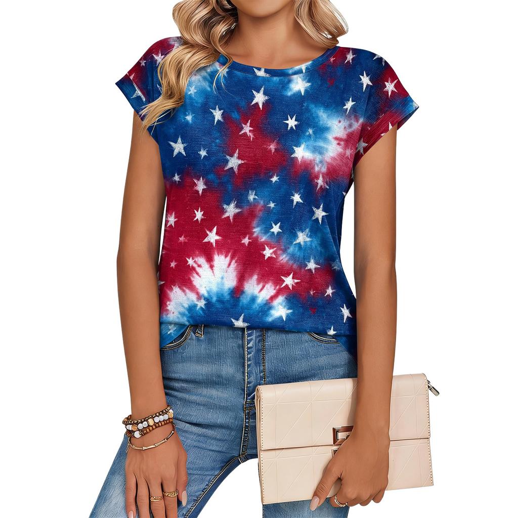 Women's Loose-Fit Fashionable Casual Retro Print T-Shirt