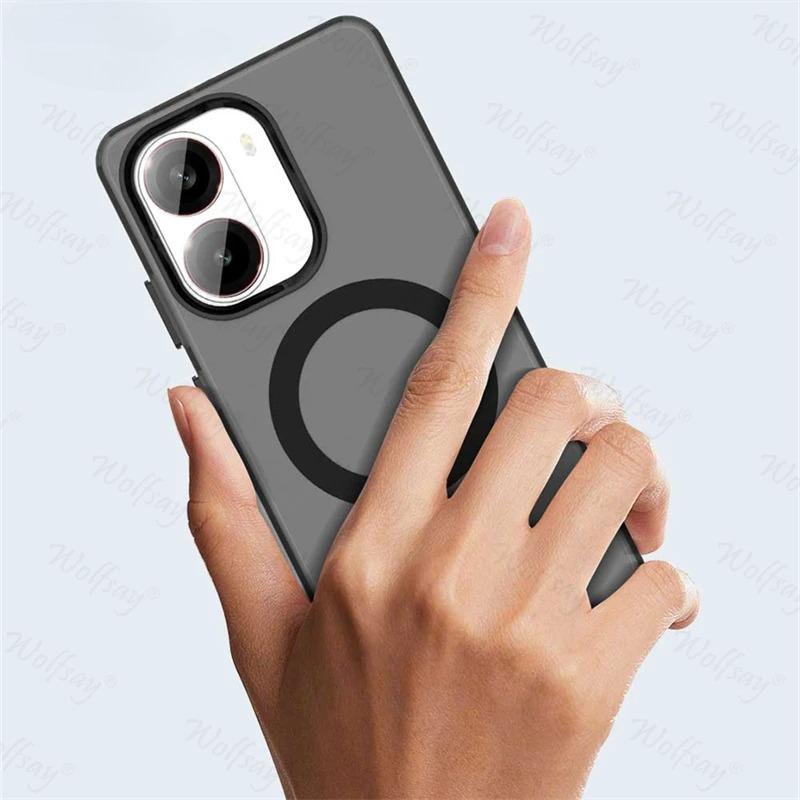 Transparent Case For Xiaomi Poco X7 Pro Case For Poco X7 Pro Magnetic Adsorption Wireless Charge Back Cover For Poco X7 Pro Case