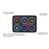 8-Color Adjustable Backlight  6 Gang Switch Panel Circuit Control Relay System Box Touch Control Panel for Boat Jeep UTV Caravan