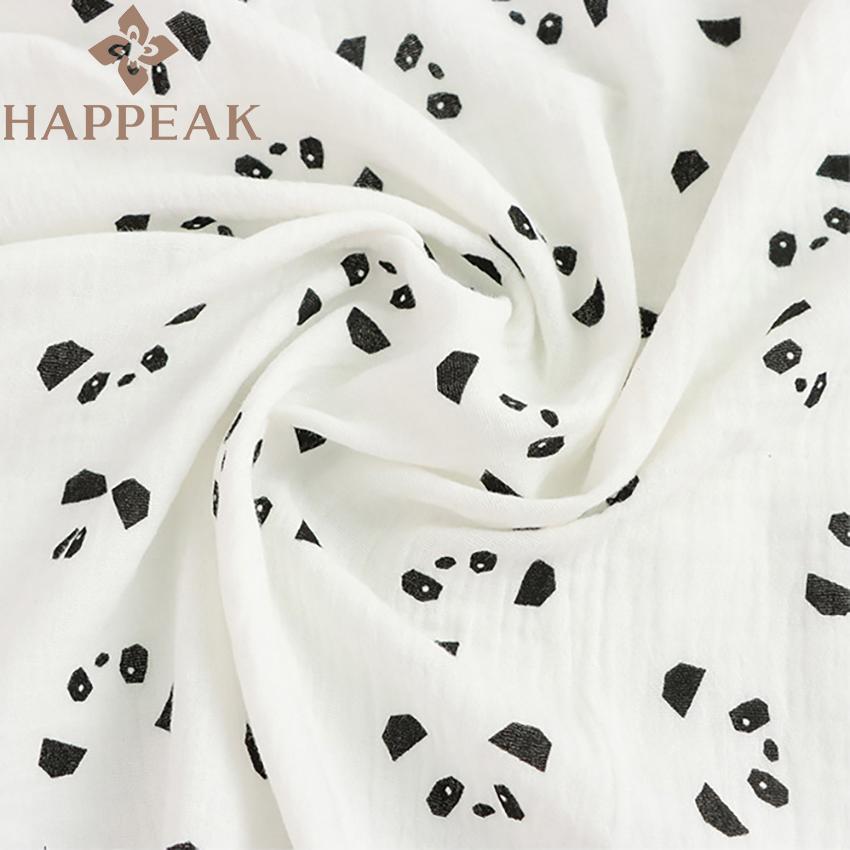 HAPPEAK Soft Double Gauze Fabrics Panda Printed Cotton Muslin Fabric Material for Baby Blankets Craft Projects