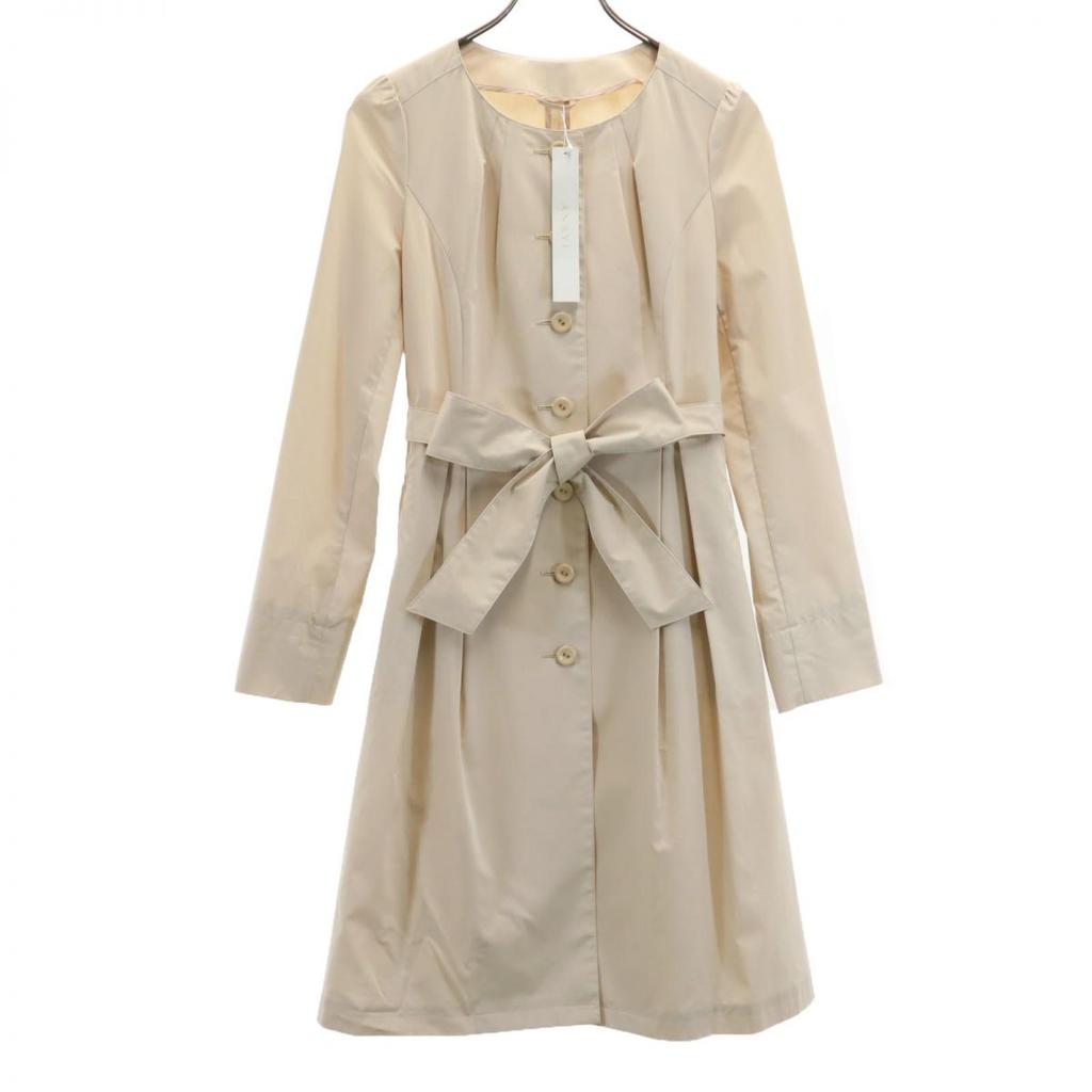 Unused ANAYI Made In Japan Long Sleeve Long Dress 38 Beige Women Used