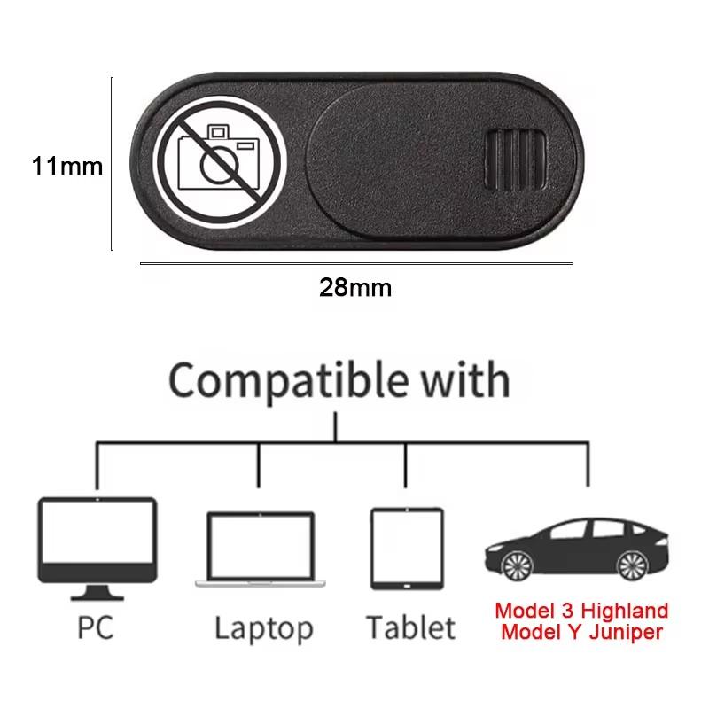 5PCS Privacy Protector Camera Cover For Tesla Model 3 Y Center Console Accessories Webcam Slide Switch Blocker Interior Sticker