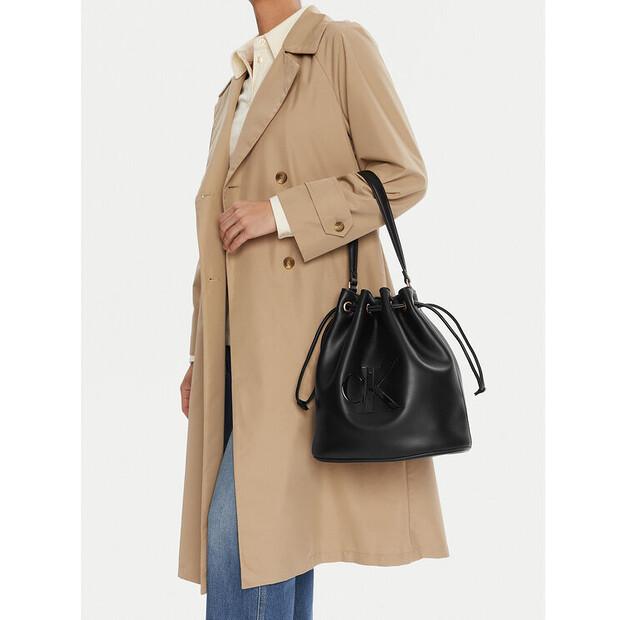 Handbag Calvin Klein Bold Ck Large Bucket Bag LV04F3232G Black