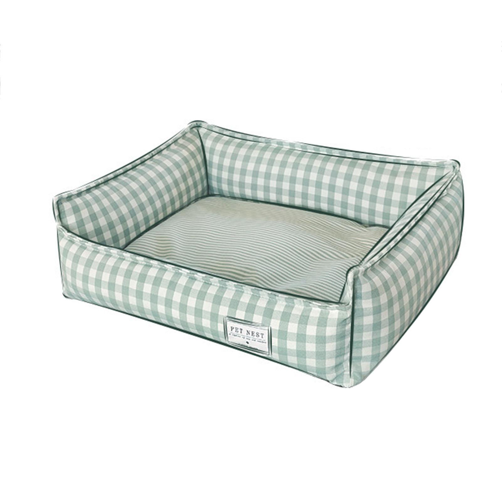 Washable Dog Bed with Removable Cover Breathable Comfortable Rectangle Puppy Bed for Small Medium Cats Dogs Light Green 50x40cm / 19.69x15.75in (for Pets Under 8lbs) светло-зеленый