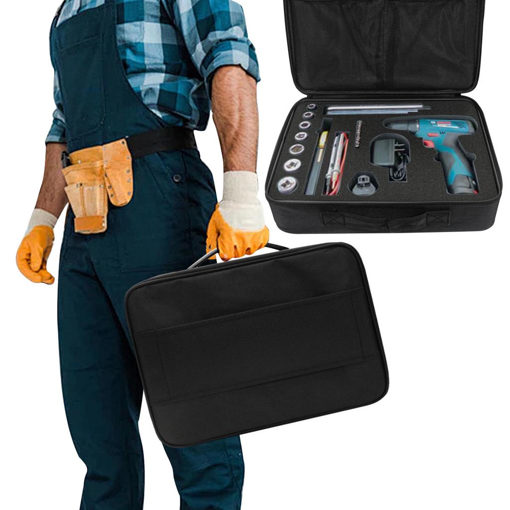 1pc Portable High-Capacity Instrument Equipment Tool Bag Made Of Thick Oxford Cloth Wear-Resistant Durable Sponge Storage Bag