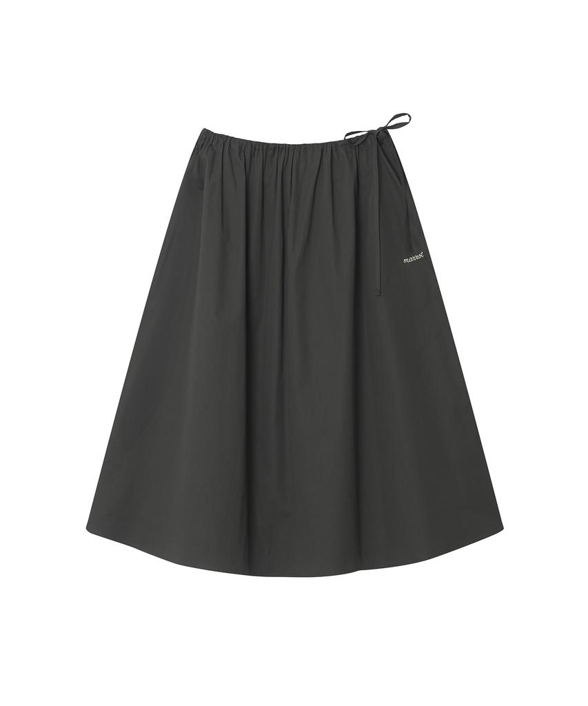 Marot Cotton String Midi Skirt_Charcoal