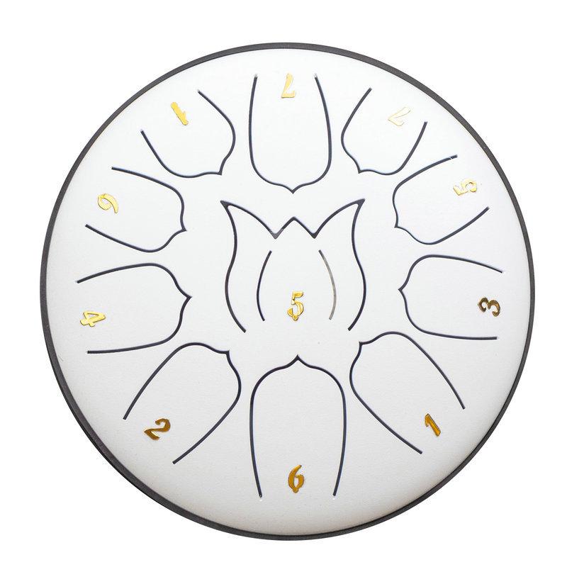

Rain Notes 11 Chime Drum Steel Tongue Drum Music Instrument Tool Educational White