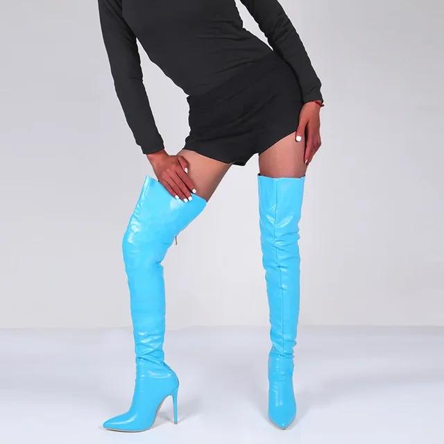 2025 New Slim High Heels, Ultra High Heels, Nightclub Party High Heels, Women's Slim Fit Elastic Knee High Boots, Shoes 43