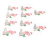 Stoffaufnäher Aufbügeln Aufnähen Niedliches Flamingo-Muster Gestickte Kleidung Applikationen für Hemden Jacken Tasche Rosa 10 Stück