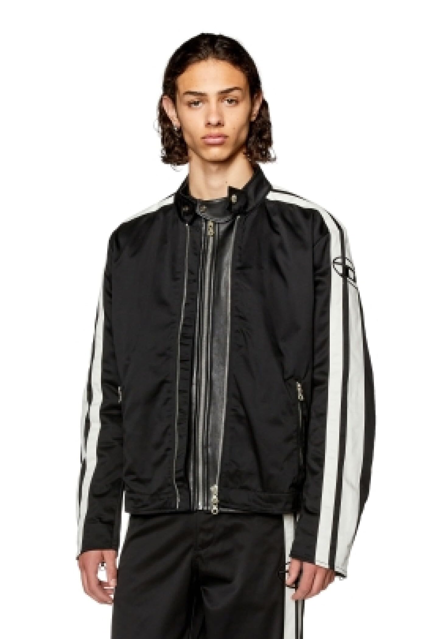 

Biker Jacket Cotton Polyester A104860HYZI 48 Black 9XX [Diesel] Men s