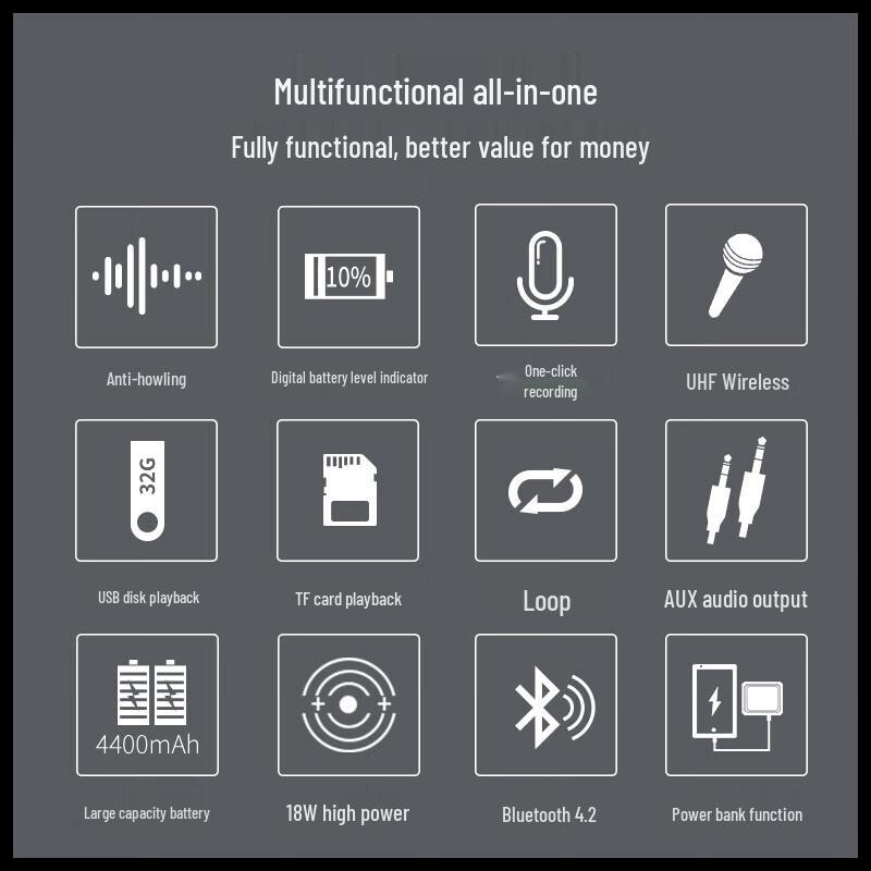 Shidu M800 Portable Voice Amplifier with Wireless Microphone
