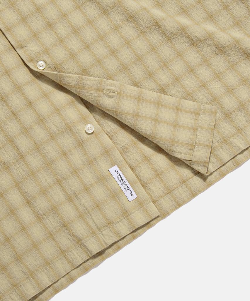 ESPIONAGE Textured Check Western S/S Shirt Beige