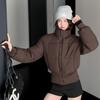 European and American hot girls small high-waisted hooded cotton clothes women's winter new small short warm cotton-padded coat