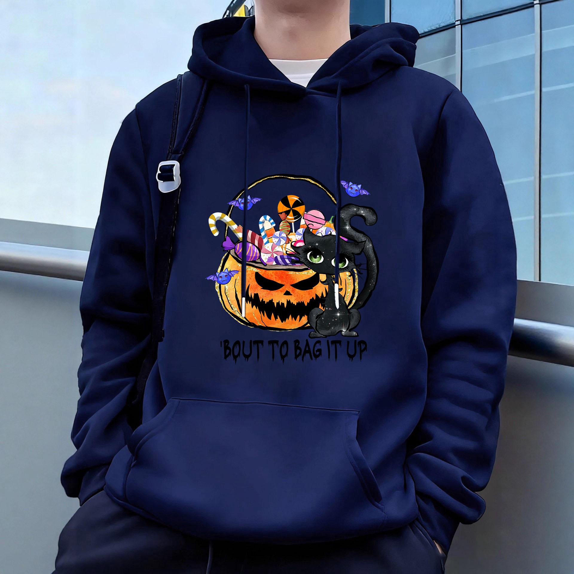 

Halloween Men s Casual Hoodies Fleece Hip Hop 250g/m² Solid Pullover Sweatshirt Men Sportswear Clothing Sweatshirt Men s Clothing XXXL светло-серый