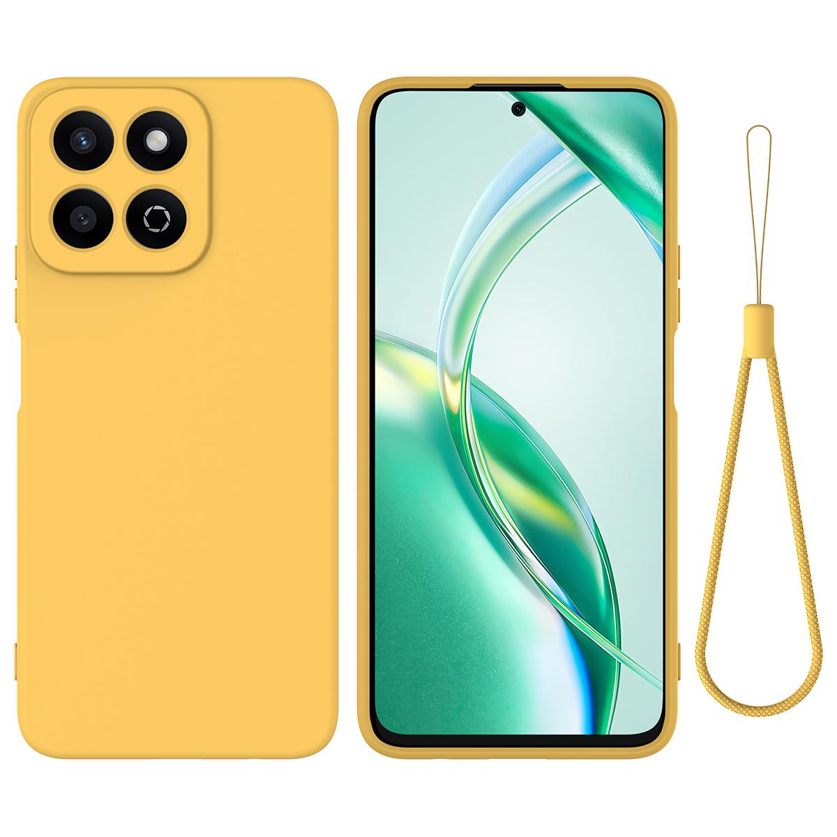 

For Honor X7c 5G/X7c 4G/200 Smart 5G Case Liquid Silicone Anti-Scratch Phone Cover with Hand Strap D