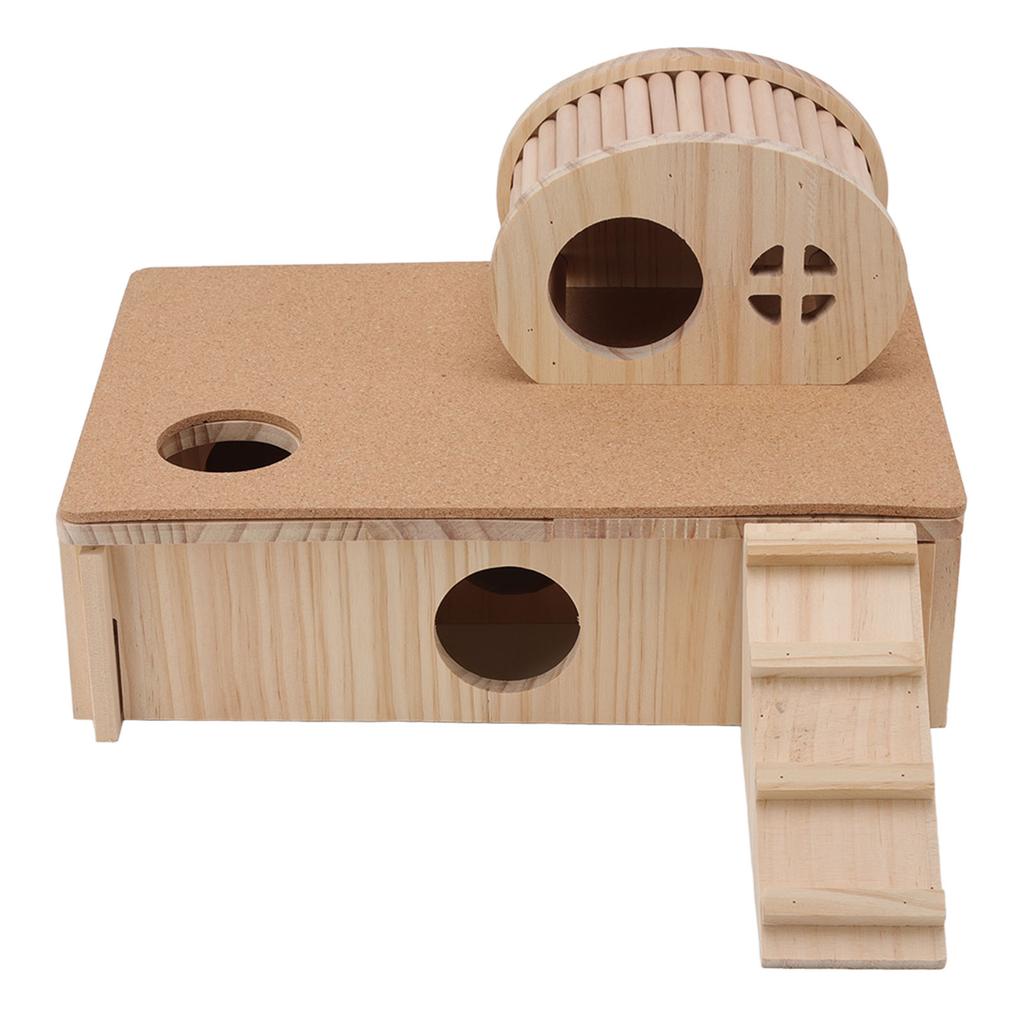 Hamsterleiterhaus aus Holz, verschleißfeste Hamsterplattform mit Versteck für kleine Haustiere, Chinchilla