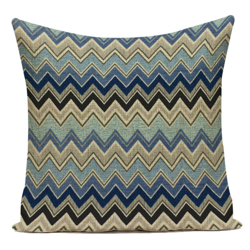 Decorative Pillows Simple Colorful Wave Stripe Geometry Polyester Pillows Cushion Covers Pillow Cover Sofa Home Decor