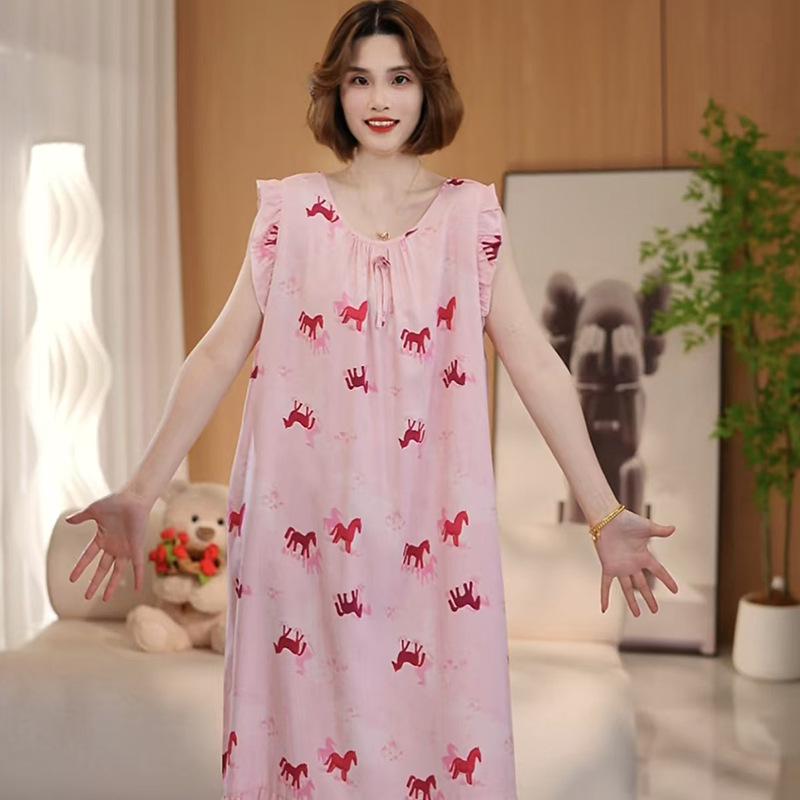 Women's Cotton Silk Camisole Pajama Dress - Summer, Loose Fit, Cute Japanese Style, Sexy and Thin, Perfect for Students