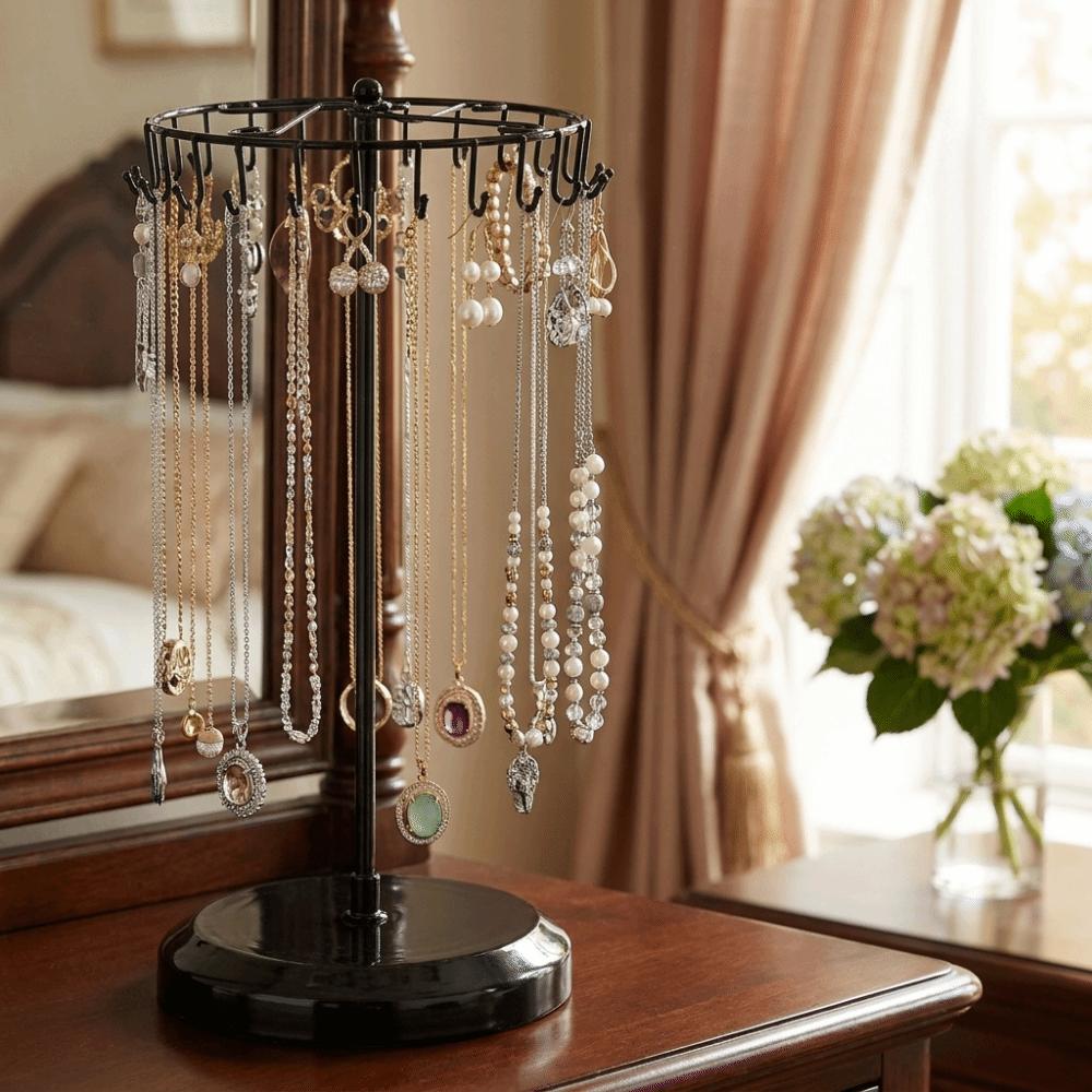 Rotating Jewelry Display Stand Removable Necklace Holder Jewelry Storage Rack Jewelry Storage
