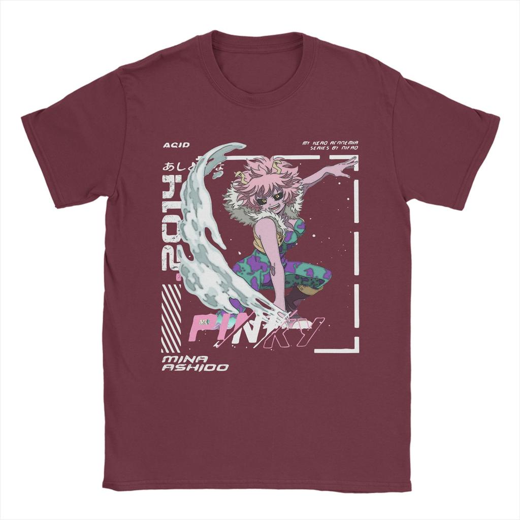 Pinky Mina Ashido T Shirt 100% Cotton T-Shirts Round Collar My Hero Academia Aesthetic Design Tee Shirt Short Sleeve Clothes 6XL
